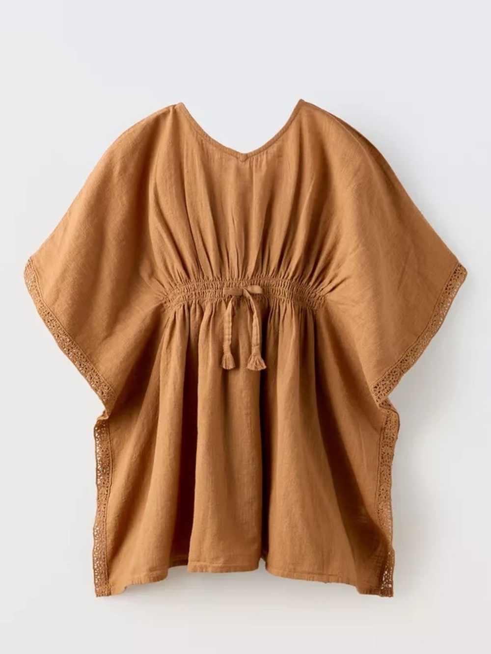 Zara Burnt Orange Drawstring Waist Tunic - Picture 1 of 6